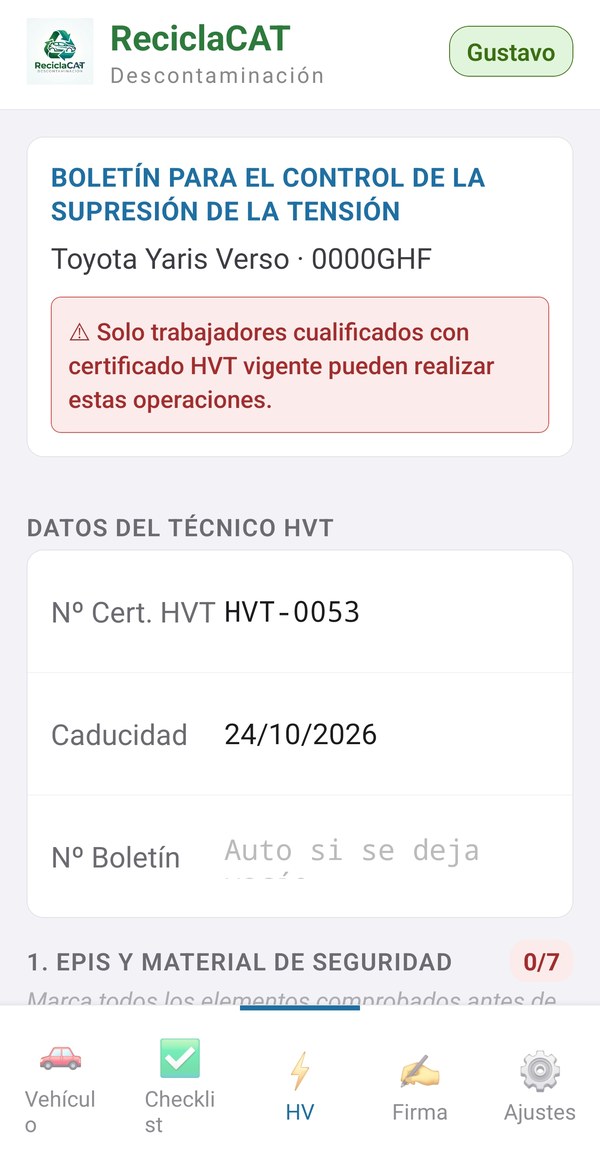 Boletín de control de supresión de tensión para vehículos HV